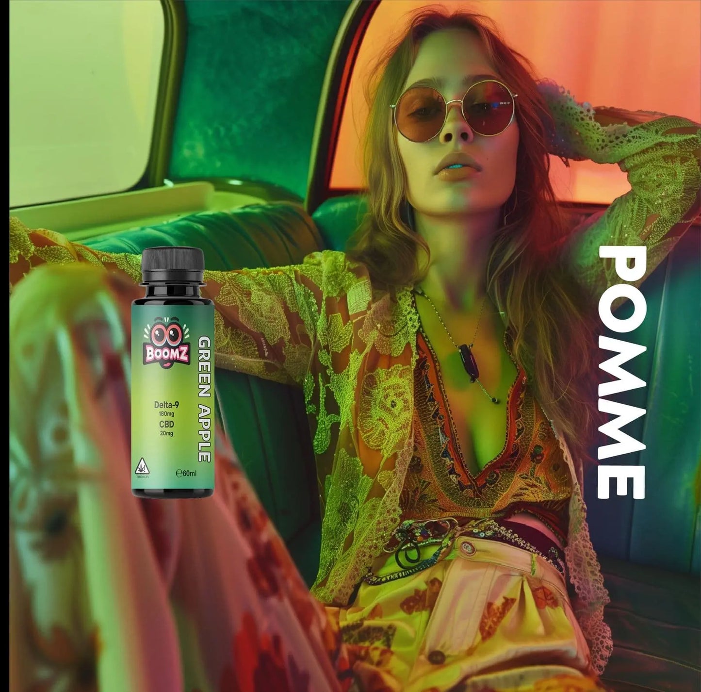 Sirop Delta-9 THC Boomz Green Apple R-Labs
