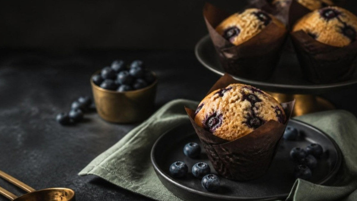 Muffins aux myrtilles et myrtilles fraîches, recette du Journal Calm&Co