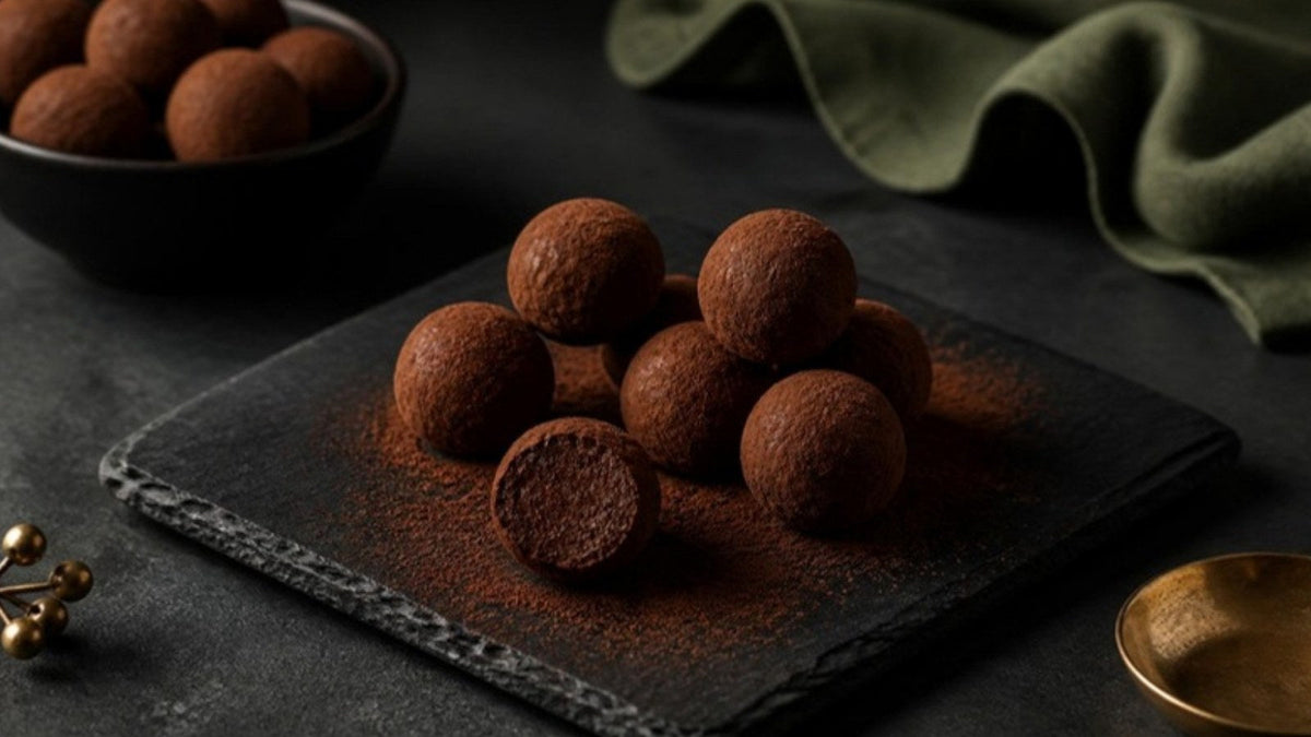 Truffes au chocolat roulées dans le cacao, recette du Journal Calm&Co