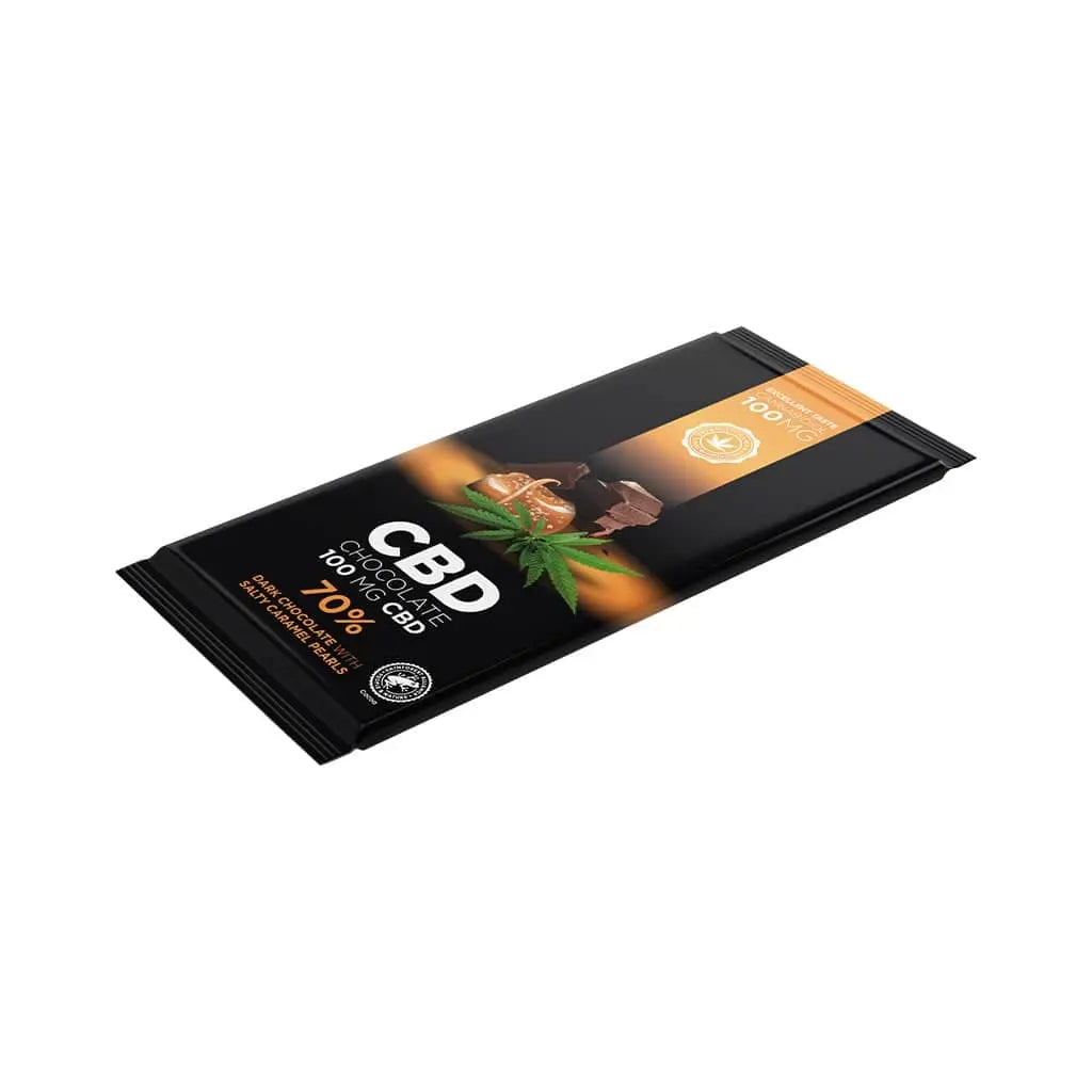 Chocolat Noir CBD 100 mg – Perles de Caramel Salé Calm&Co