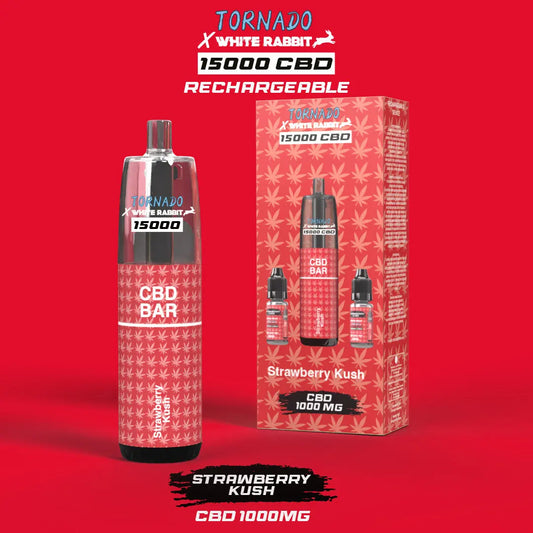 Puff CBD Tornado x White Rabbit 15000 – Strawberry Kush