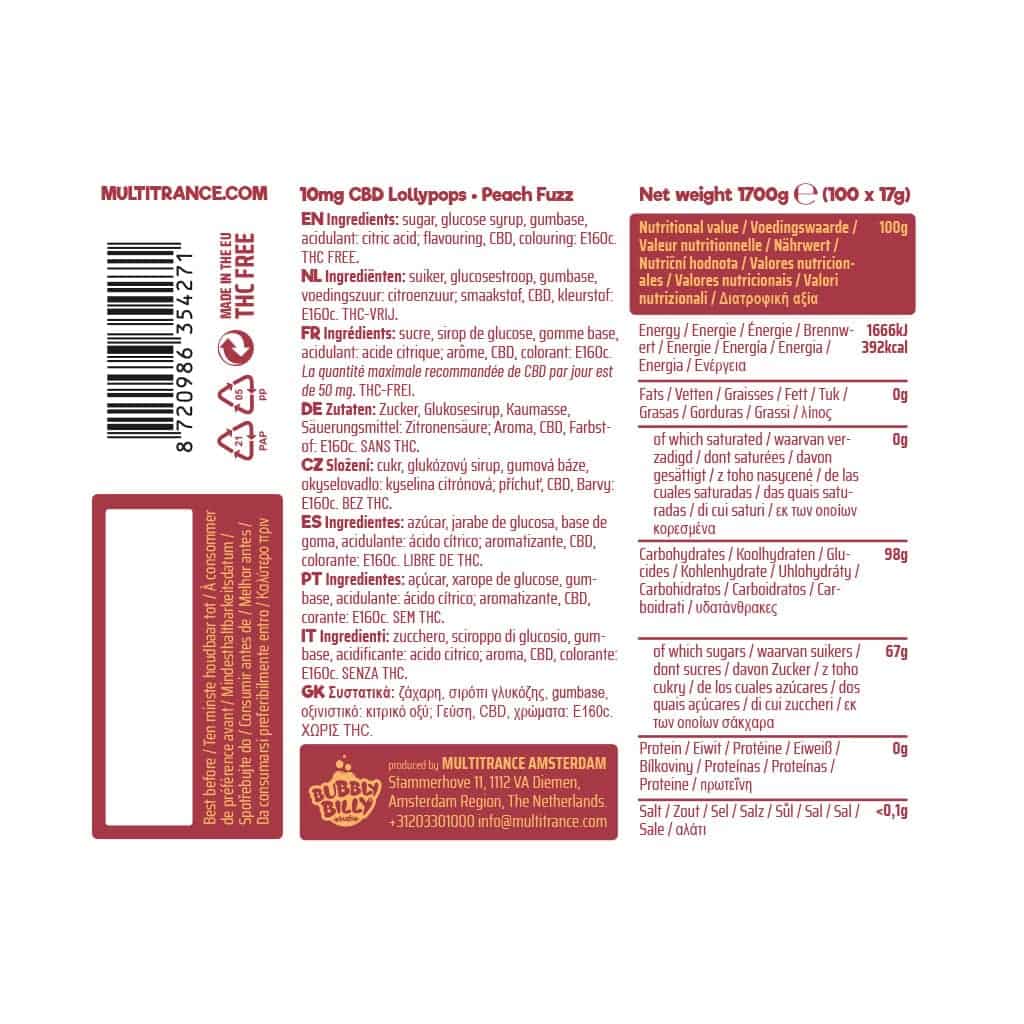 Sucette CBD Peach Fuzz – 10mg Calm&Co