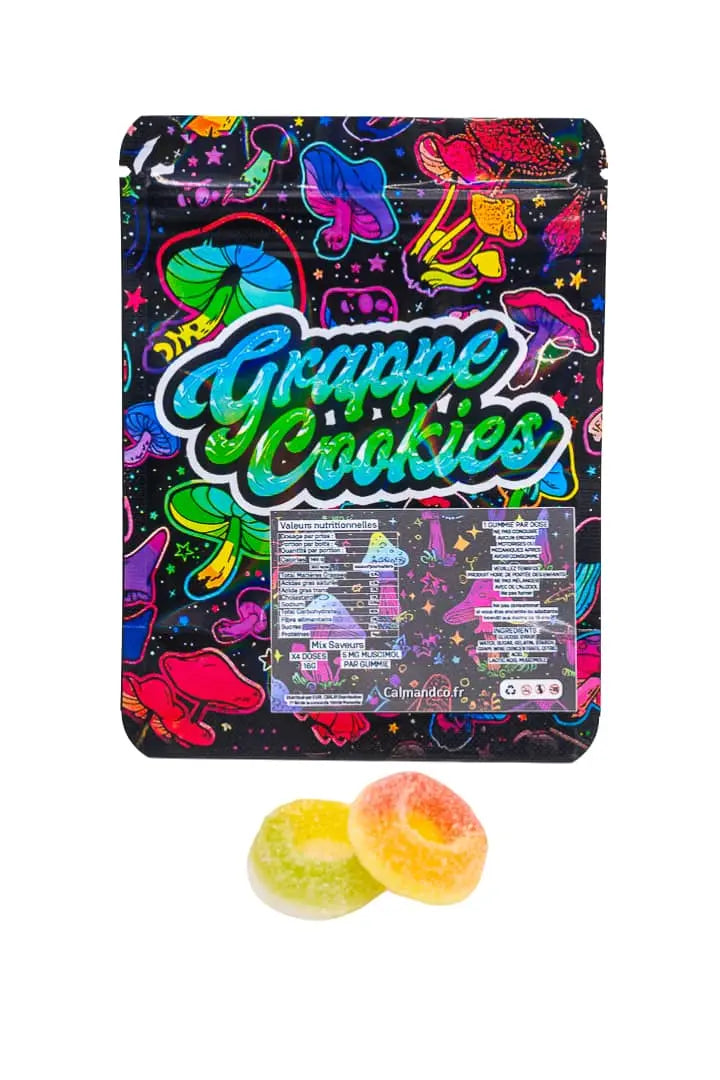 Gummies Calm and Co au muscimol – Mix pêche, multifruit et cassis – 4 pièces de 5 mg