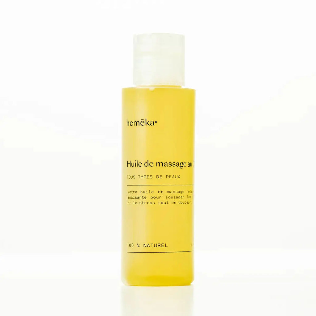 Huile de massage au CBD – Calm&Co x hemēka